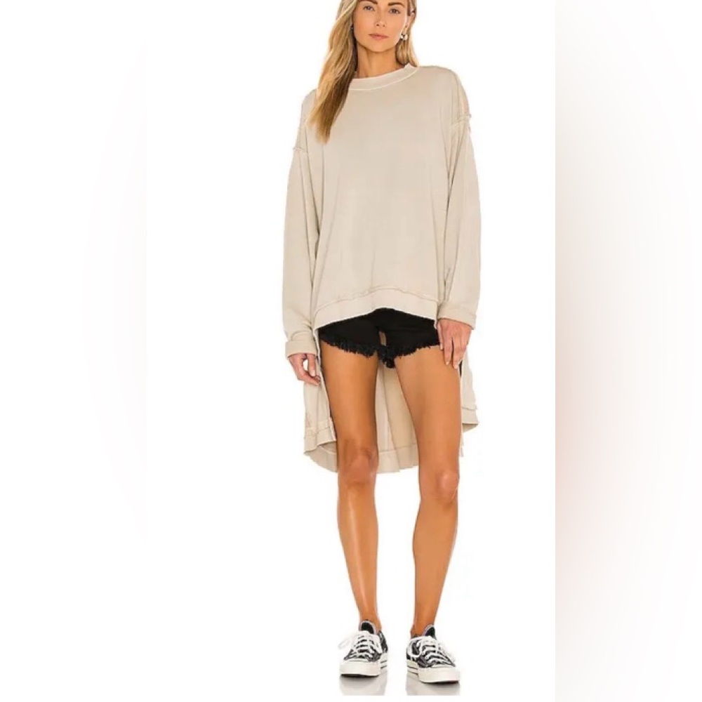 Free People Iggy High Low Sweatshirt Very Oversized Size XS